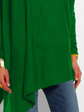 momentlover Loose Asymmetric Hollow Solid Color Cold Shoulder Blouses&Shirts Tops