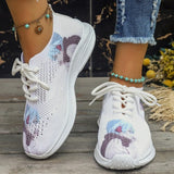 themeisles - White Casual Sportswear Daily Frenulum Printing Round Mesh Breathable Comfortable Out Door Shoes