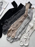 momentlover Casual Solid Color Knitting Stockings Accessories