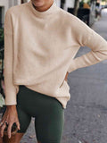 Momentlover Ribbed Mock Neck Long Sleeve Sweater