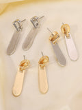 Geometric Solid Color Drop Earrings