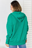 Momentlover Zenana Half Snap Long Sleeve Hoodie