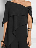 momentlover Urban Asymmetric One Shoulder Tunic Top