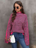 Momentlover Heathered Turtleneck Long Sleeve Sweater