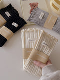 momentlover Wood Ear Lace Pleated Socks