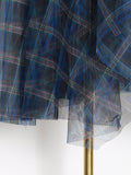 Momentlover Plaid High-Waisted Loose Irregularity Skirts Bottoms