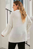 Momentlover Plus Size Quarter-Button Collared Sweater