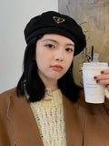 Momentlover 3 Colors Vintage Solid Color Woolen Beret Hat