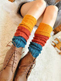 momentlover Casual Contrast Color Leg Warmers Accessories
