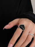 Momentlover Heart Shape Adjustable Rings Accessories
