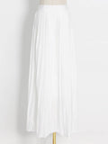 Momentlover Original Sleeveless Irregularity Solid Color High-Neck T-Shirt Top&Pleated Skirt Bottom Two Pieces Set