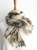 Momentlover Vintage Tie-Dyed Fringed Scarf