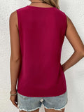 Momentlover Split-Joint Sleeveless Loose V-Neck Vest Top Blouses