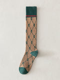 momentlover Stylish Selection Skinny Leg Checkered Socks Accessories