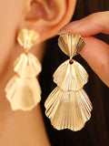 Momentlover Solid Color Geometric Drop Earrings