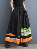 Momentlover Printed High-Waisted Elasticity Asymmetric Wide Leg Loose Trousers Pants