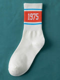 momentlover Simple Letter Sports Cotton Socks