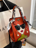 Momentlover Split-Joint Printed Figure Handbags Crossbody Bags Bags