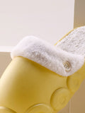 Momentlover Warm Removable Washable Waterproof Thick-Soled Cotton Slippers