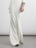Momentlover Long Sleeves Skinny Solid Color High Neck Maxi Dresses