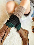 momentlover Casual Contrast Color Leg Warmers Accessories