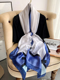 Momentlover Urban Bow-Embellished Printed Contrast Color Shawl