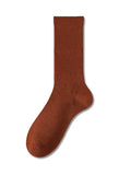 momentlover Solid Color Pleated Socks