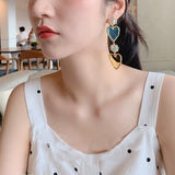 Momentlover Fairy Glass Heart Drop Earrings