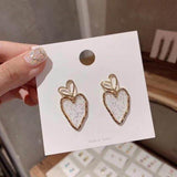 Momentlover Fairy Glass Heart Drop Earrings