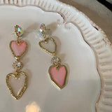Momentlover Fairy Glass Heart Drop Earrings