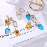 Momentlover Fairy Glass Heart Drop Earrings