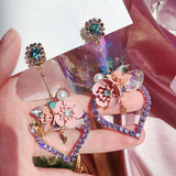 Momentlover Gorgeous Intentions Heart Flower Fairycore Earrings