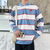 Momentlover Men Polo Shirt Men's Casual Cotton Male Oversized Top Tees Autumn Long Sleeve Turn-down Collar Loose Polo Shirts