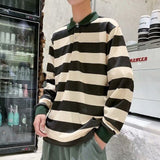 Momentlover Men Polo Shirt Men's Casual Cotton Male Oversized Top Tees Autumn Long Sleeve Turn-down Collar Loose Polo Shirts