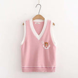 Momentlover Beary Beautiful Sweater Vest Fairycore Top