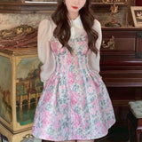 Momentlover Mini Fresh Spring Rose Bouquet Fairycore Dress and Top Complete Set