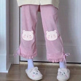 Momentlover Gentle Kisses Bear Fairycore Cottagecore Princesscore Pants Bottoms
