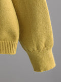 Momentlover Urban Long Sleeves Solid Color Polo Sweater Tops & Wide Leg Pants Two Pieces Set