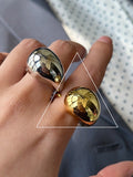 Momentlover Solid Color Geometric Rings Accessories