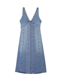 Momentlover Split-Joint Sleeveless V-Neck Midi Dresses