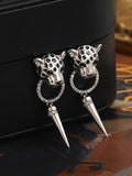 Momentlover Rhine Stones Geometric Animal Shape Drop Earrings