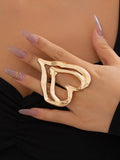 Momentlover Solid Color Heart Shape Rings Accessories
