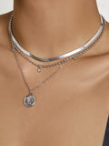 Solid Color Snake Chain Layered Necklaces Accessories