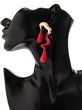 Momentlover Geometric Contrast Color Drop Earrings