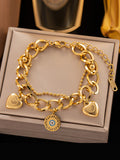 Momentlover Heart Shape Geometric Chains Adjustable Bracelet Accessories