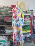 Momentlover Contrast Color Printed Buttoned Long Sleeves Lapel Blouses Top+ High Waisted Pants Bottom Two Pieces Set