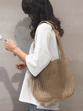 Momentlover Simple Solid Color Chic Knitting Bags Accessories