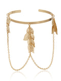 Momentlover Stylish Leaves Geometric Tasseled Arm Chain Accessories