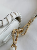 Momentlover Urban Split-Joint Solid Color PU Shoulder Bag Saddle Bag