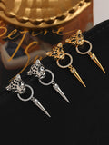 Momentlover Rhine Stones Geometric Animal Shape Drop Earrings
